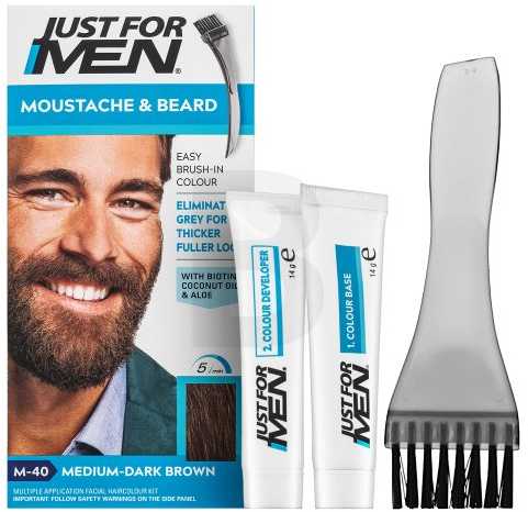 „Just For Men“ ūsų ir barzdos dažai M40, vidutinio tamsumo ruda spalva