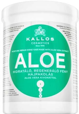 Drėkinanti plaukų kaukė sausiems ir pažeistiems plaukams Kallos Aloe Vera Hair Mask 1000 ml