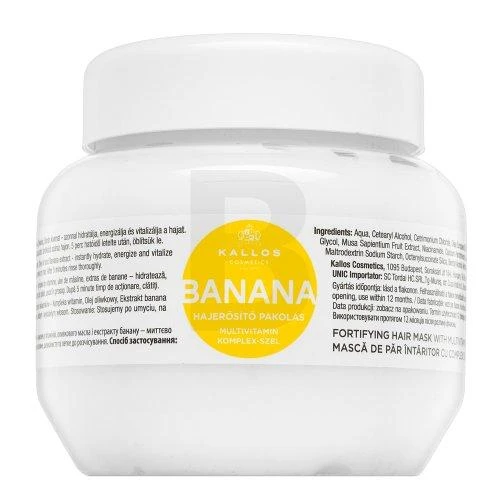 Kallos Cosmetics Banana Fortifying Hair Mask plaukų kaukė, 275 ml