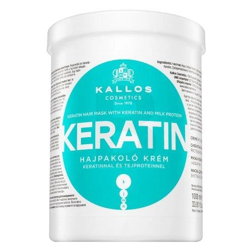 Kaukė sausiems pažeistiems plaukams Kallos KERATIN Hair Mask 1000 ml