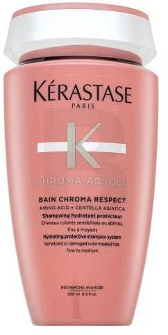 Drėkinamasis plaukų šampūnas jautriems, pažeistiems ir normaliems dažytiems plaukams Kerastase Chroma Absolu Bain Chroma Respect Šampūnas 250ml