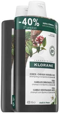 "Klorane" šampūnas su chininu ir "Edelveiss Bio" 2x400ml