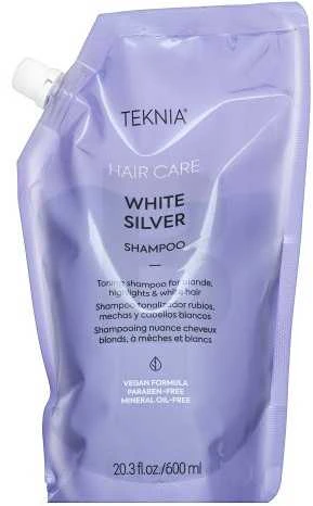 Lakmé Teknia Baltas Sidabrinis Šampūnas Refill šampūnas šviesiems ir žiliems plaukams - papildymas, 600 ml