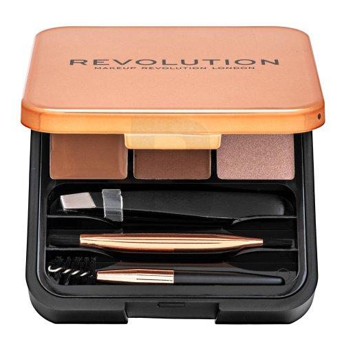 Makeup Revolution London Brow Sculpt Kit rinkinys ir paletė antakiams moterims, 2,2 g