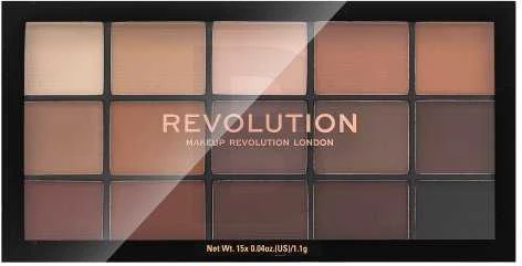 „Makeup Revolution Reloaded Palette“ akių šešėlių paletė, matiniai atspalviai, 15 vnt.