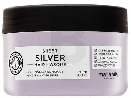 Maria Nila Sheer Sidabrinis Hair Mask pilkinanti kaukė šviesiems plaukams, 250 ml