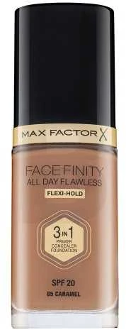 „Max Factor Face Finity All Day Flawless Kreminis“ makiažo pagrindas, 85 karamelės SPF 20, 30 ml