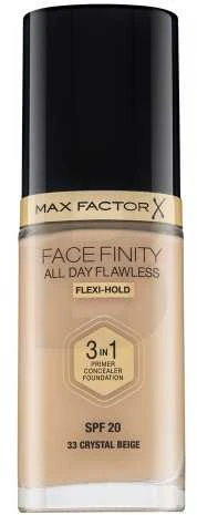 Max Factor Facefinity All Day Flawless Vegan Matte Primer Maskuoklis ir Foundation 3-In-1 33 Crystal rausvas gelsvas SPF 20, 30 ml