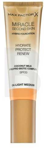 "Max Factor Miracle Second Skin Spf20 4 Light Medium Makiažo pagrindas 30 ml