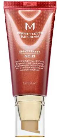 Missha Perfect Cover B.B Kreminis SPF 42 PA +++ BB kremas, atspalvis: No. 13 Bright rusvai gelsvas, 50 ml