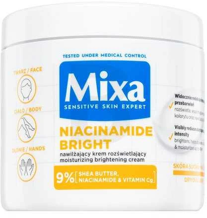 Mixa Niacinamide Bright Moisturising Anti-Dark Spot Kremas skaistinantis ir drėkinantis veido kremas, 400 ml