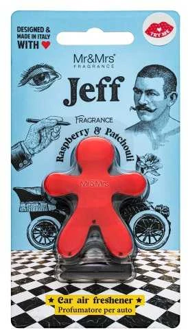 Mr&Mrs Fragrance Mr&Mrs Automobilinis oro gaiviklis JEFF Raspberry&Patchouli, chromo raudona