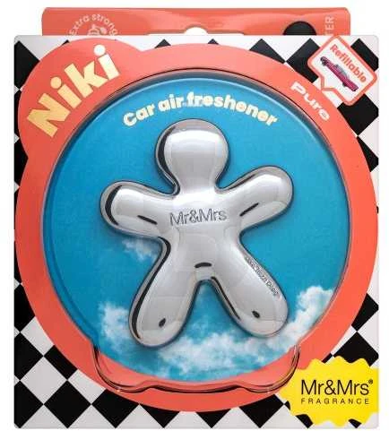 Mr&Mrs Fragrance Mr&Mrs Niki Automobilinis oro gaiviklis JNIKIBX006V00 Scent for Car, Pure, Sidabrinis chromas