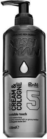Nishman After Shave 2 in 1 Kreminis & Cologne Invisible Touch kremas ir losjonas po skutimosi, 400 ml