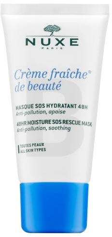 Nuxe 48 val. greito poveikio drėkinamoji kaukė „Crème Fraîche® de Beauté Masque SOS 48H moisture SOS rescue mask“, 30 ml