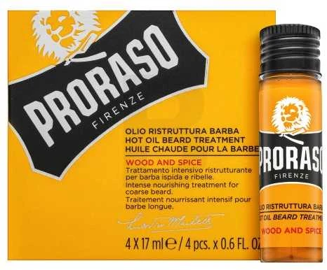 Proraso Wood & Spice Karštas aliejus barzdos priežiūrai, 4x17 ml