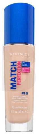 Rimmel London Match Perfection SPF20 makiažo pagrindas Moterims 30 ml, Light Porcelain 10- Cool