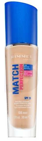 Rimmel London Match Perfection SPF20 makiažo pagrindas Moterims 30 ml, Ivory 100 - Neutral