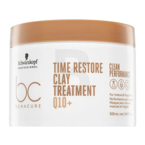 Intensyvaus poveikio kaukė Schwarzkopf Professional Bonacure Q10 Time Restore Clay Treatment 500ml