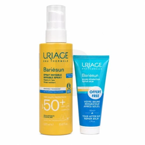 Uriage Bariésun Invisible Purškiklis SPF 50+ + After Sun Repair Balm, 200 ml +, 50 ml
