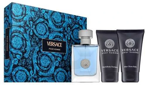 Versace Pour Homme rinkinys vyrams (EDT, 50 ml + balzamas po skutimosi, 50 ml + kūno ir plaukų šampūnas, 50 ml)