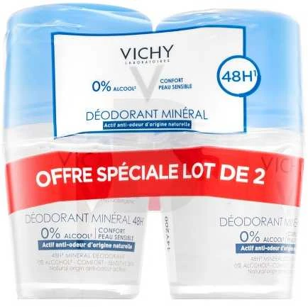 "Vichy" mineralinio dezodoranto rutuliukų rinkinys (mineralinis dezodorantas) 2 x 50 ml