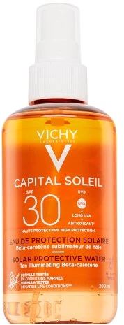 Vichy Ideal Soleil Solar Protective Water Enhanced Tan SPF30+ Apsauginis purškiklis su betakarotenu, 200 ml