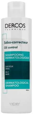 Vichy Dercos Oil Control Treatment Šampūnas šampūnas riebiems plaukams, 200 ml