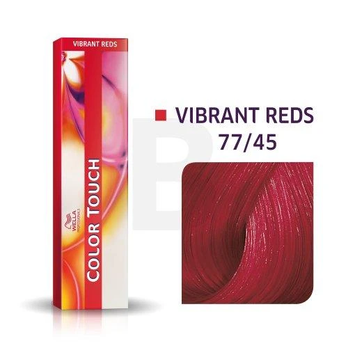 Wella Color Touch 77/45 plaukų dažai ir spalvos pavyzdys