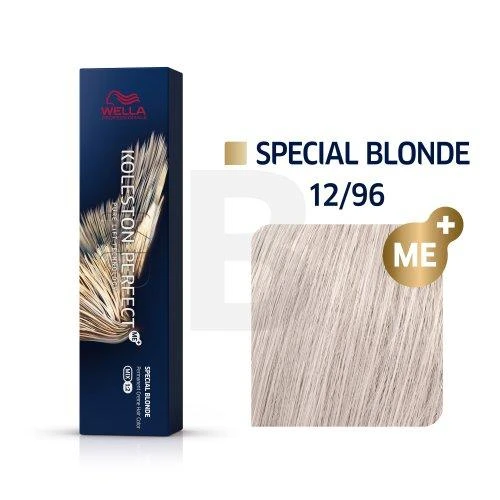 Wella Koleston Perfect 12/96 dažų pakuotė ir atspalvio pavyzdys