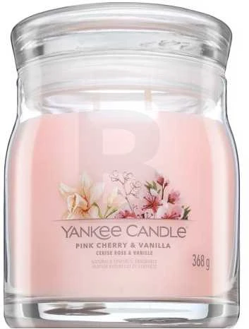 Yankee Candle Aromatinė žvakė Signature glass medium Rožinė Cherry - Vanilla 368 g