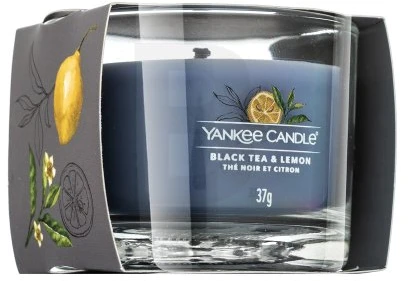 Yankee Candle Juodas Tea & Lemon Scented Candle kvepianti žvakė, 37 g