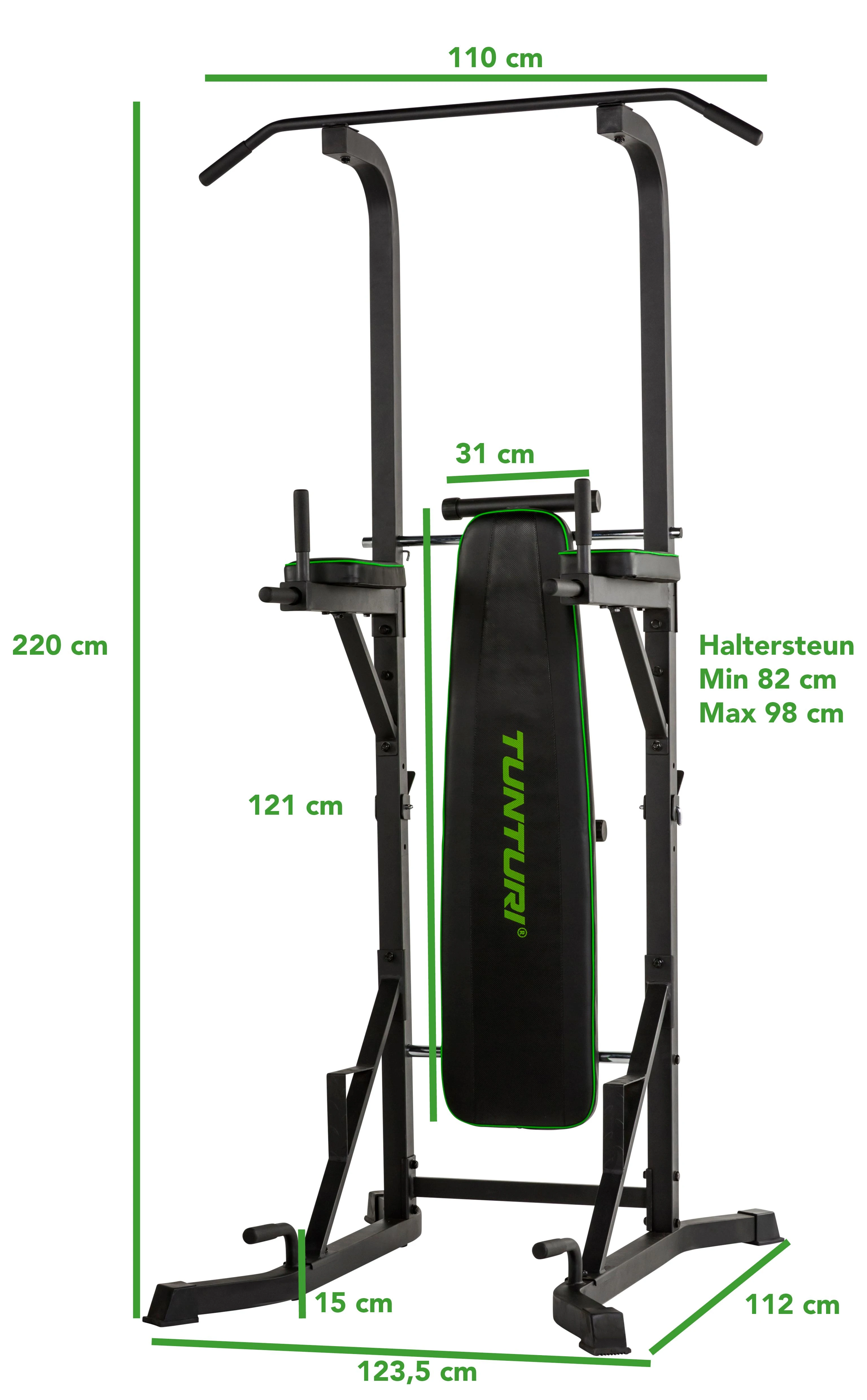 Lygiagretės su skersiniu TUNTURI Power Tower PT60