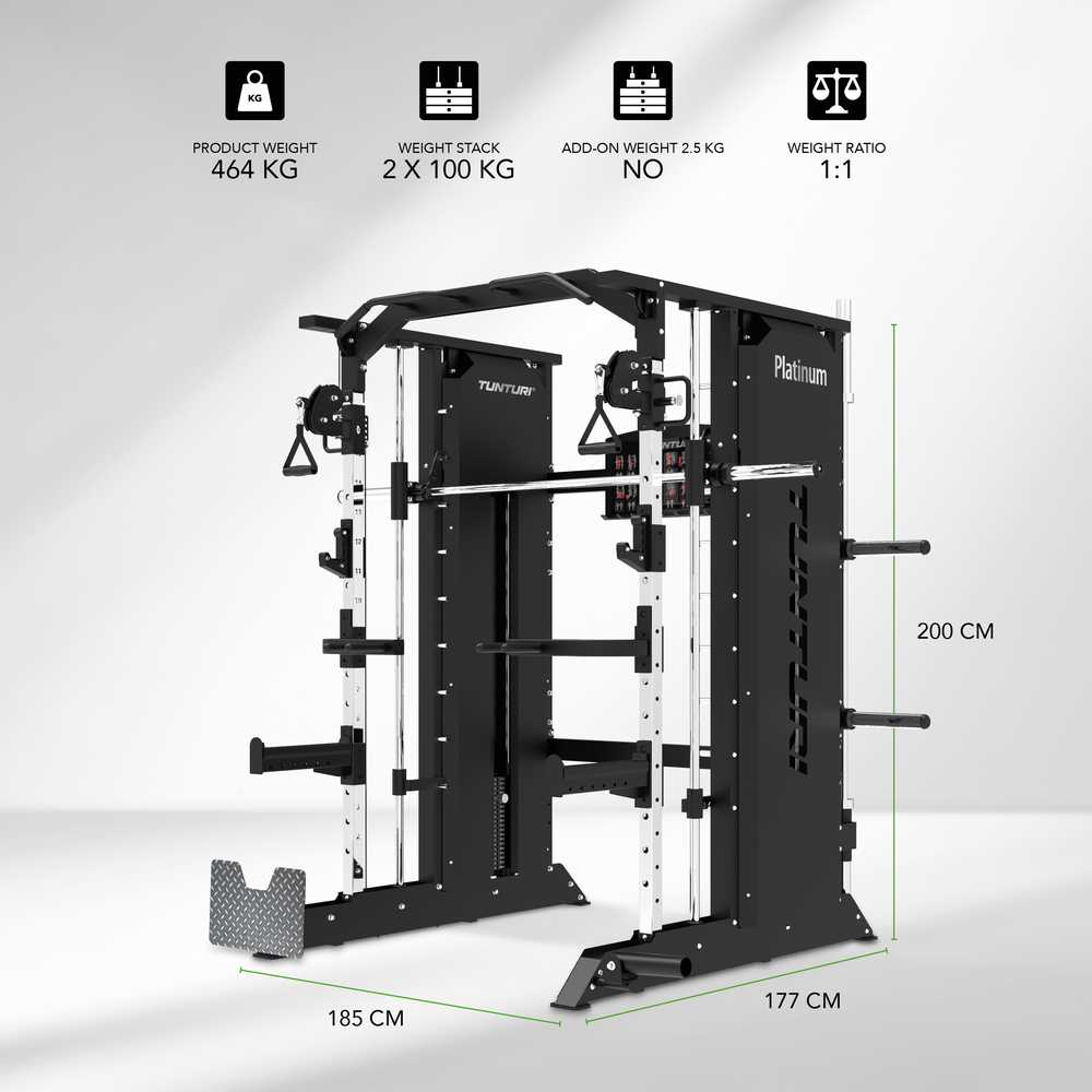 Jėgos staklės TUNTURI Platinum Full Smith / Functional trainer Selectorized V-series