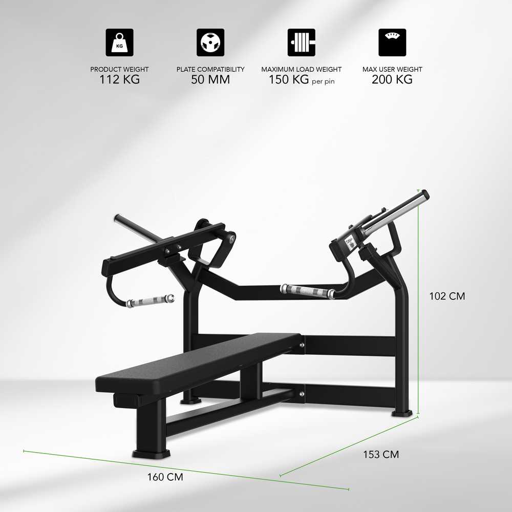 Jėgos staklės TUNTURI Platinum Horizontal Chest Press Plate loaded V-series