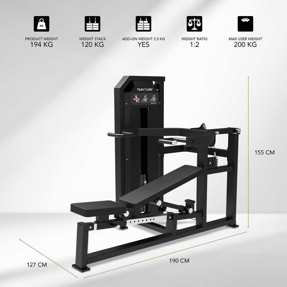 Jėgos staklės TUNTURI Platinum Multi Press Selectorized V-series