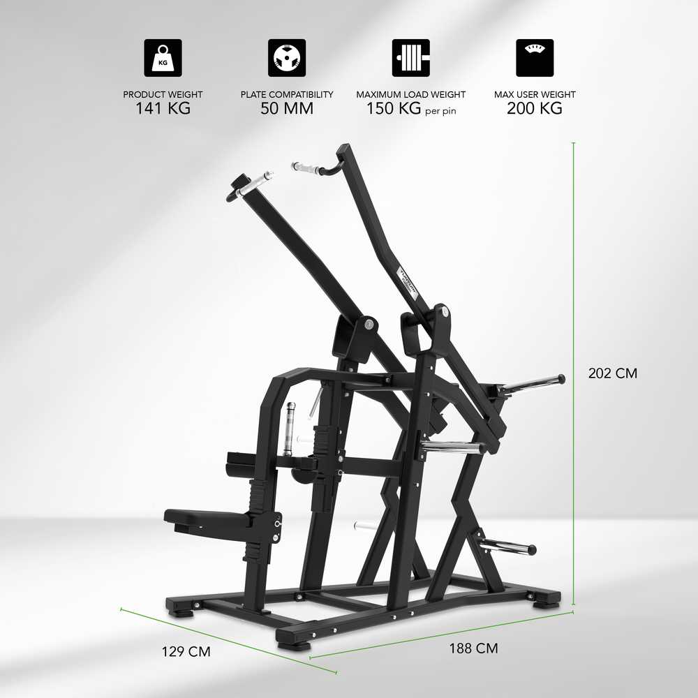 TUNTURI Platinum Wide Lat Pulldown Plate loaded V-series jėgos staklės