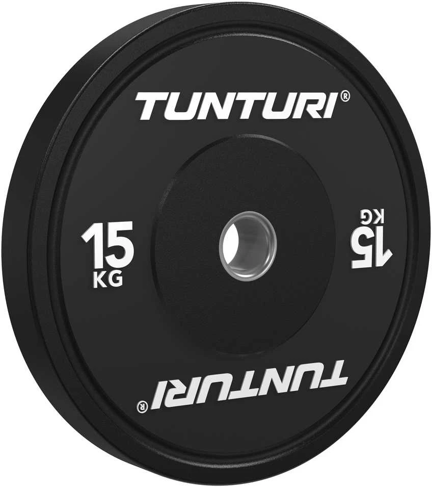 Svarmenys TUNTURI Platinum Bumper Plate Juodas (5–25 kg) (Svoris: 15 kg)