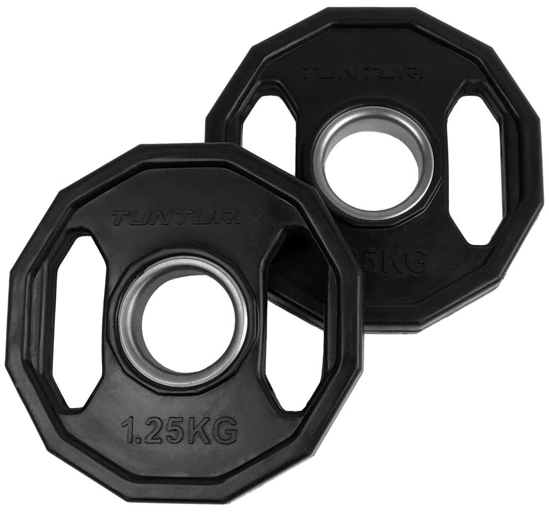 Olimpiniai gumuoti svarmenys TUNTURI 1,25-25kg (Svoris: 2 x 1.25 kg)