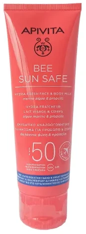 Apivita Bee Sun Safe drėkinamoji gaivinamoji emulsija veidui ir kūnui SPF50 100ml