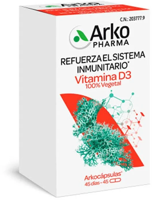 Arkopharma Arkocaps Vitamin D3 100% Plant-Based 45 Capsules