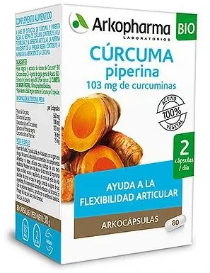 Arkopharma Turmeric Piperine maisto papildas 80 vnt
