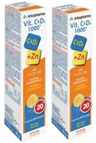 Arkopharma Vitaminai C ir D3 1000mg 2x20 tablečių