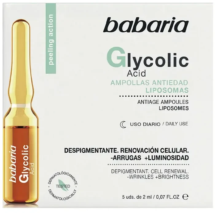 "Babaria" glikolio rūgšties ląstelių atnaujinimo ampulės 5 X 2ml