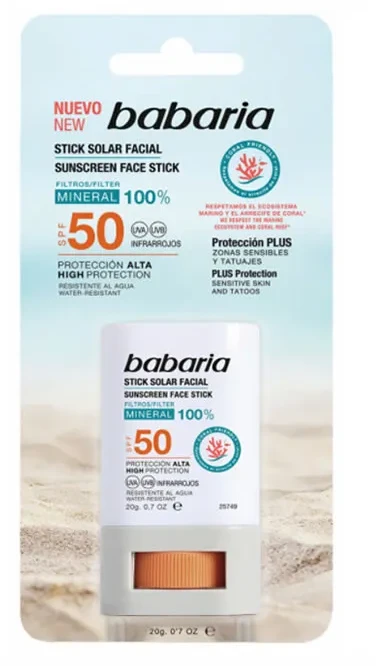 Veido apsaugos nuo saulės pieštukas Babaria SPF 50, 20 g
