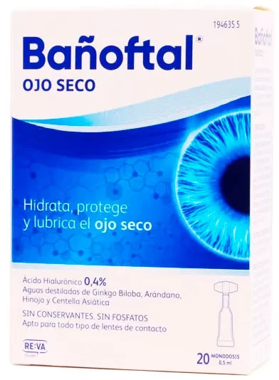 akių lašai nuo sausų akių pojūčio Bañoftal Dry Eye Single Dose 0.4 20vnt