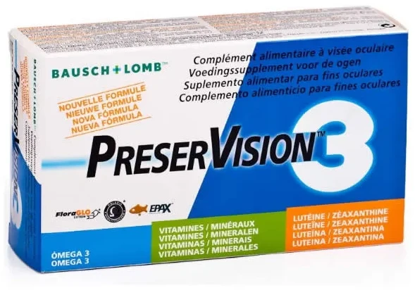 BAUSCH+LOMB Preservision 3 60 kapsulių
