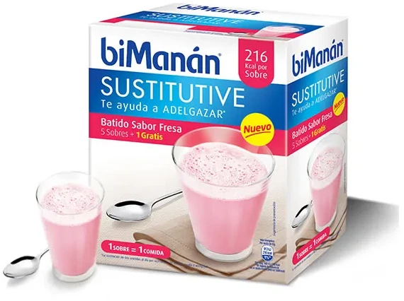 Bimanán Sustitutive Braškių kokteilis 5+1 vnt