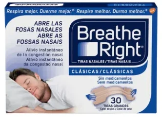Breathe Right Kvėpuokite dešiniosios nosies juostelės, didelio dydžio 30 vnt