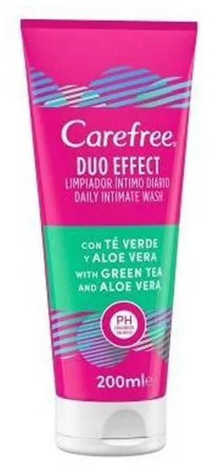 Intymios higienos prausimo želė Carefree Duo Effect su žaliąja arbata ir alavijais, 200ml